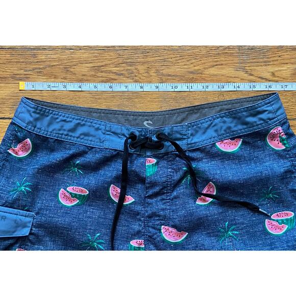 RIPCURL Blue/Gray Tropical Watermelon Boardshorts sz 33 - Picture 7 of 11